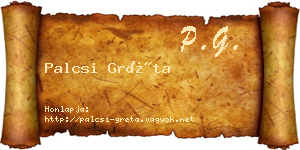 Palcsi Gréta névjegykártya
